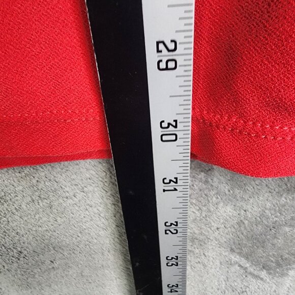 Womens Red Dennis Basso Top Blouse Polyester Long Lace Sleeve Round Neck 3X - Picture 7 of 8